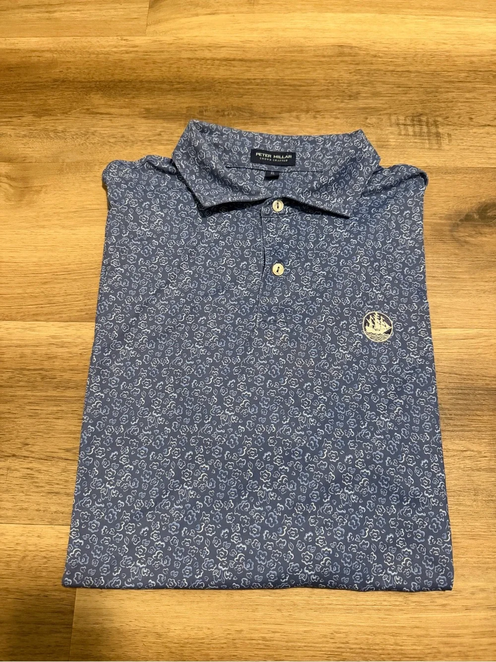 Peter Millar Summer Comfort Essex County Manchester Polo Shirt Mens XL Blue